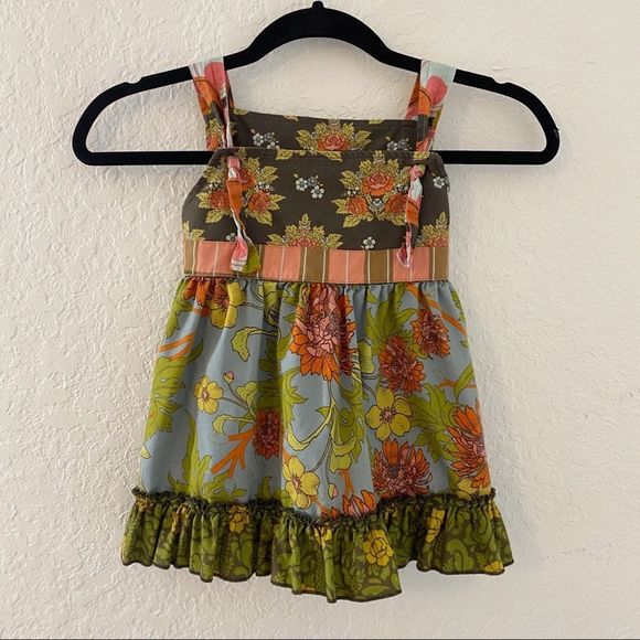 Matilda Jane Other - Matilda Jane Joanne Knot Top Field Trip Floral Green Leaf Tunic Size 6